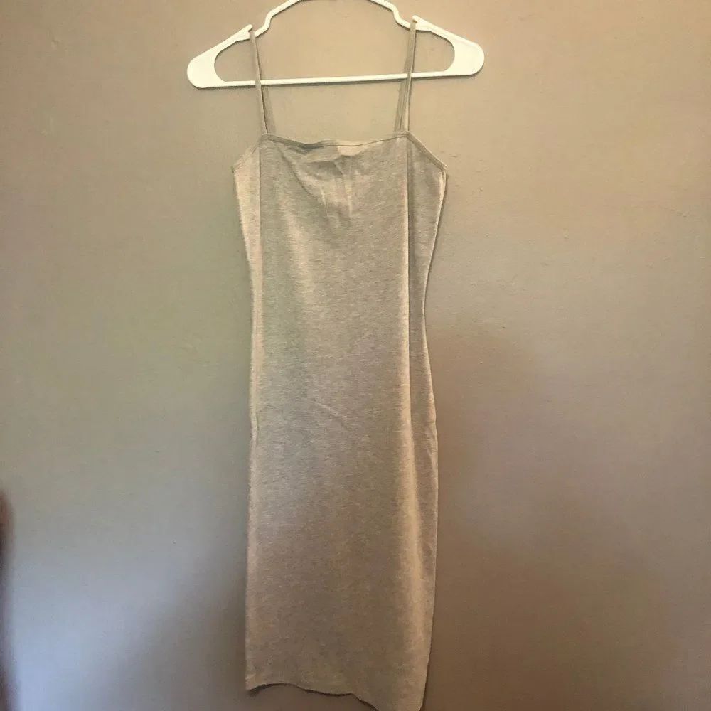 Topshop Womens Dress Size 2 Gray Spaghetti Strap Cotton.  NWT                SB
